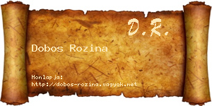 Dobos Rozina névjegykártya